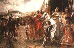 Boabdil entrega la llave de la ciudad a los Reyes Catlicos